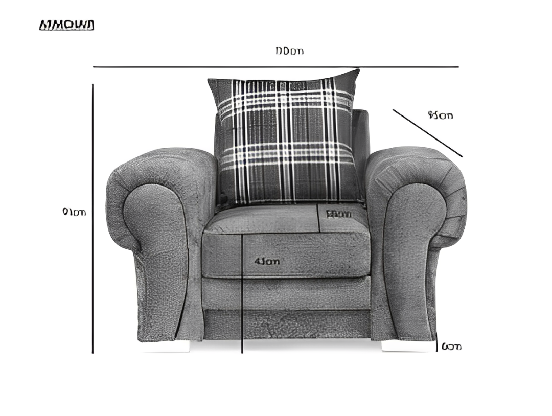 Verona Grey Fabric Sofa Set | Premium Luxury | Cosy Club Sofas