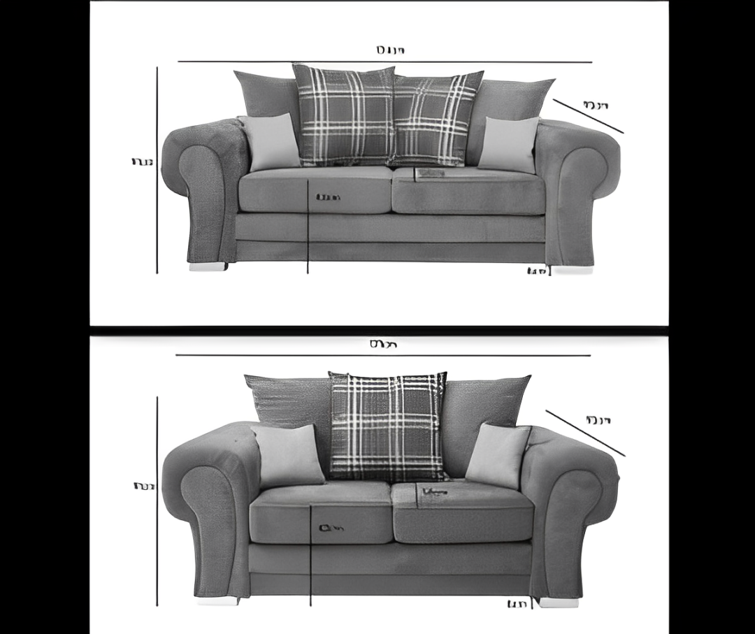 Verona Grey Fabric Sofa Set | Premium Luxury | Cosy Club Sofas