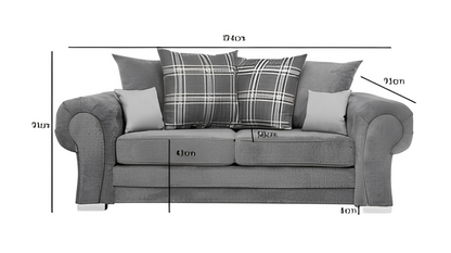 Verona Grey Fabric Sofa Set | Premium Luxury | Cosy Club Sofas