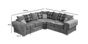 Verona Scatter Grey Fabric Corner Sofa | Elegant Design | Cosy Club Sofas