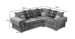 Verona Scatter Grey Fabric Corner Sofa | Elegant Design | Cosy Club Sofas