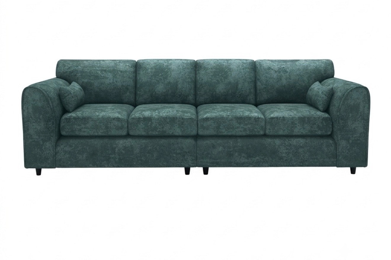 Alaska Henry Crushed Chenille Fabric 4 Seater Sofa