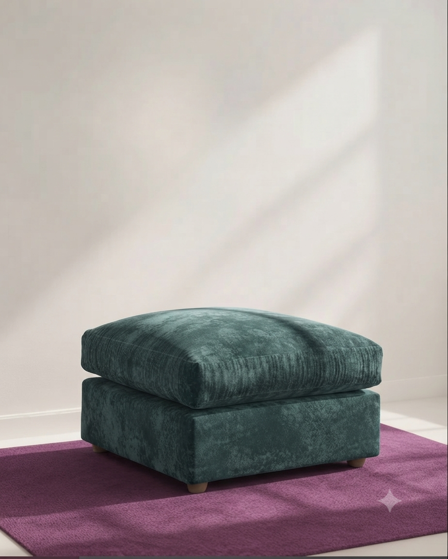 Alaska Henry Crushed Chenille Fabric 4 Seater Sofa