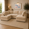London U Shape Corner Plush Velvet Sofa