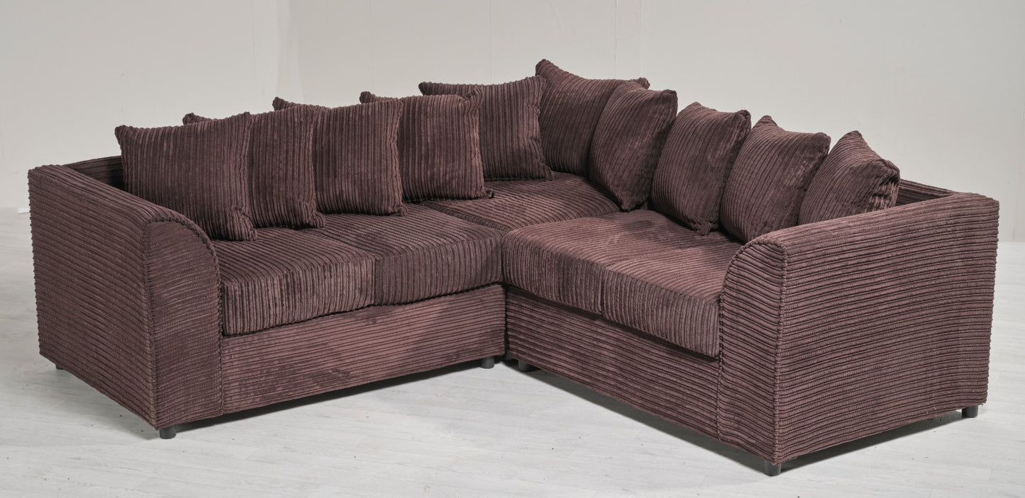 Jasper Corded Corner Sofa | Medium Size | Cosy Club Sofas