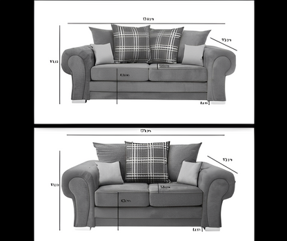 Verona Grey Fabric Sofa Set | Premium Luxury | Cosy Club Sofas